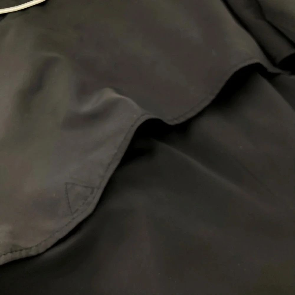 Lauren Ralph Lauren Black Trench Coat White Piping Belted Women L‎ Classic Paris